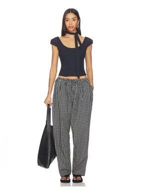Lioness Aura Pant | navy lemon plaid A5
